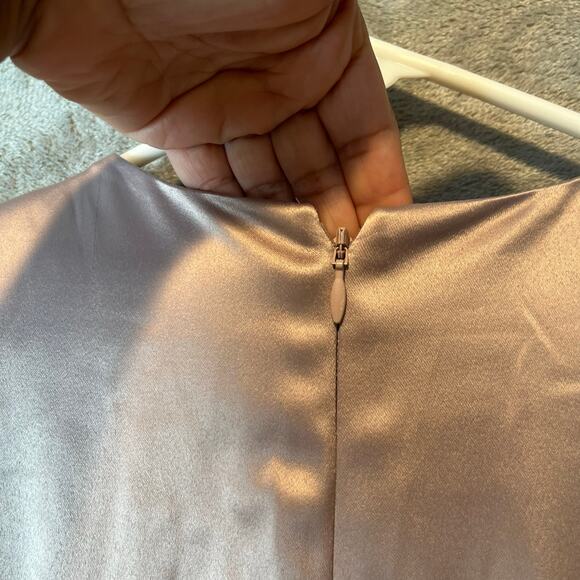 BHLDN Sabrina Stretch Satin Long Sleeve Mini Dress Size Small Dusty Mauve New - Picture 8 of 10